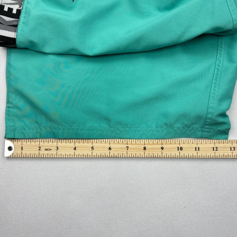 Nike Mens Large Teal Green Logo Taped Board Shorts Swim Trunks NESSC472 Large L